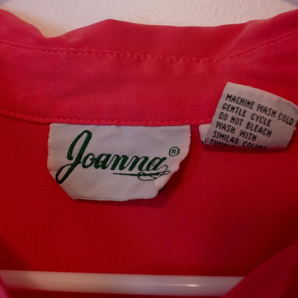 Feminine VTG Joanna Shirt Hot Pink Button Pocket Short Sleeve S | Bright Spring - Picture 3 of 7